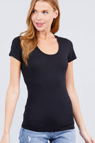 Fitted Basic Scoop Neck Tee - The Girl on Ivy