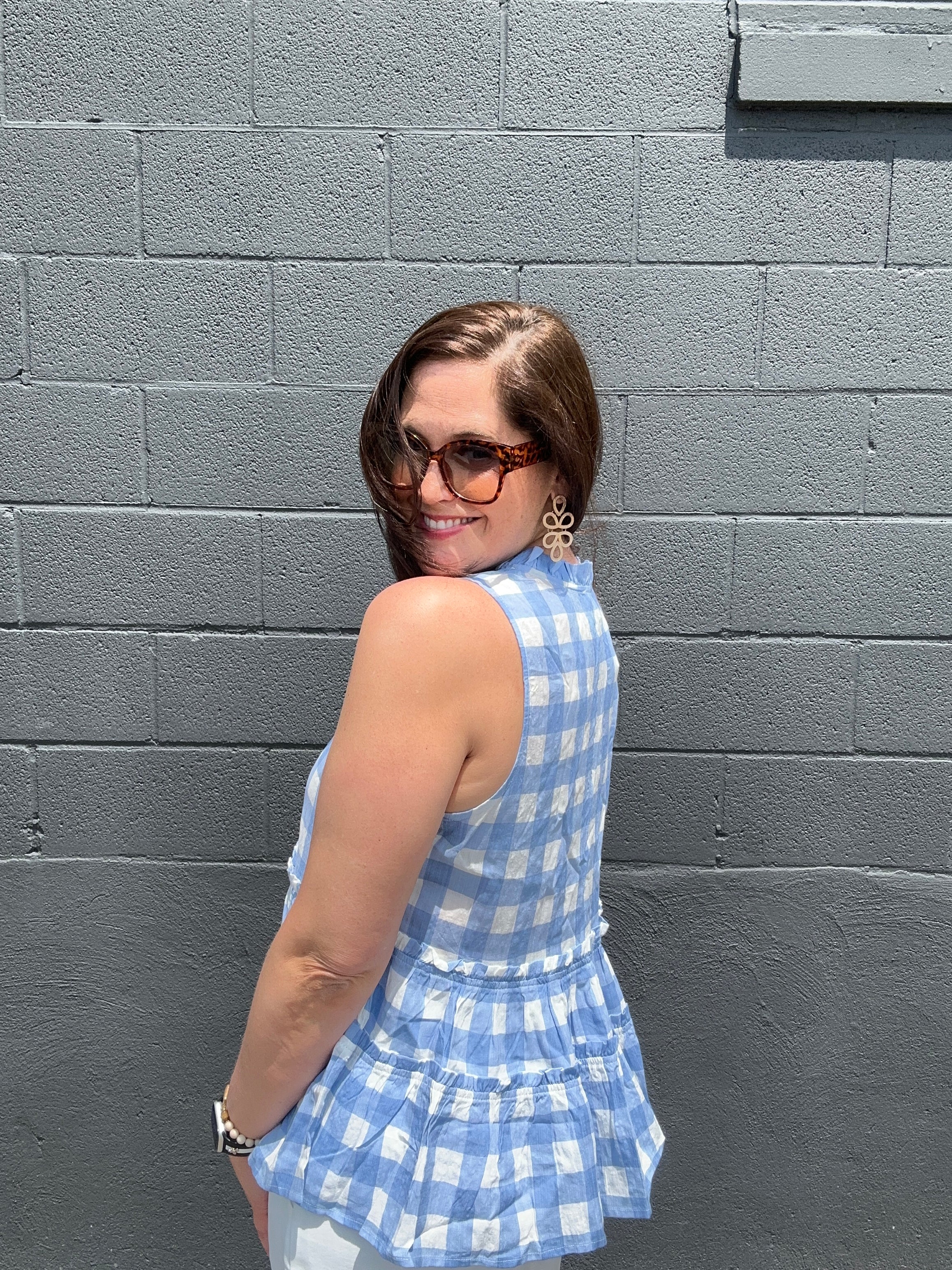 Chelsea Checkered Sleeveless Top - The Girl on Ivy