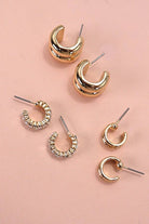 BAGUETTE STONE DOUBLE HOOP HUGGIE TRIO EARRINGS | 80E5317 - The Girl on Ivy