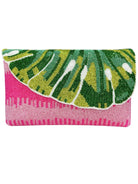 Monstera Leaf Beaded Women's Clutch Bag - The Girl on Ivy