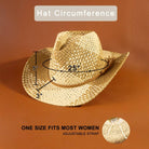 Two Tone Straw Braided Patches Cowboy Hat - The Girl on Ivy