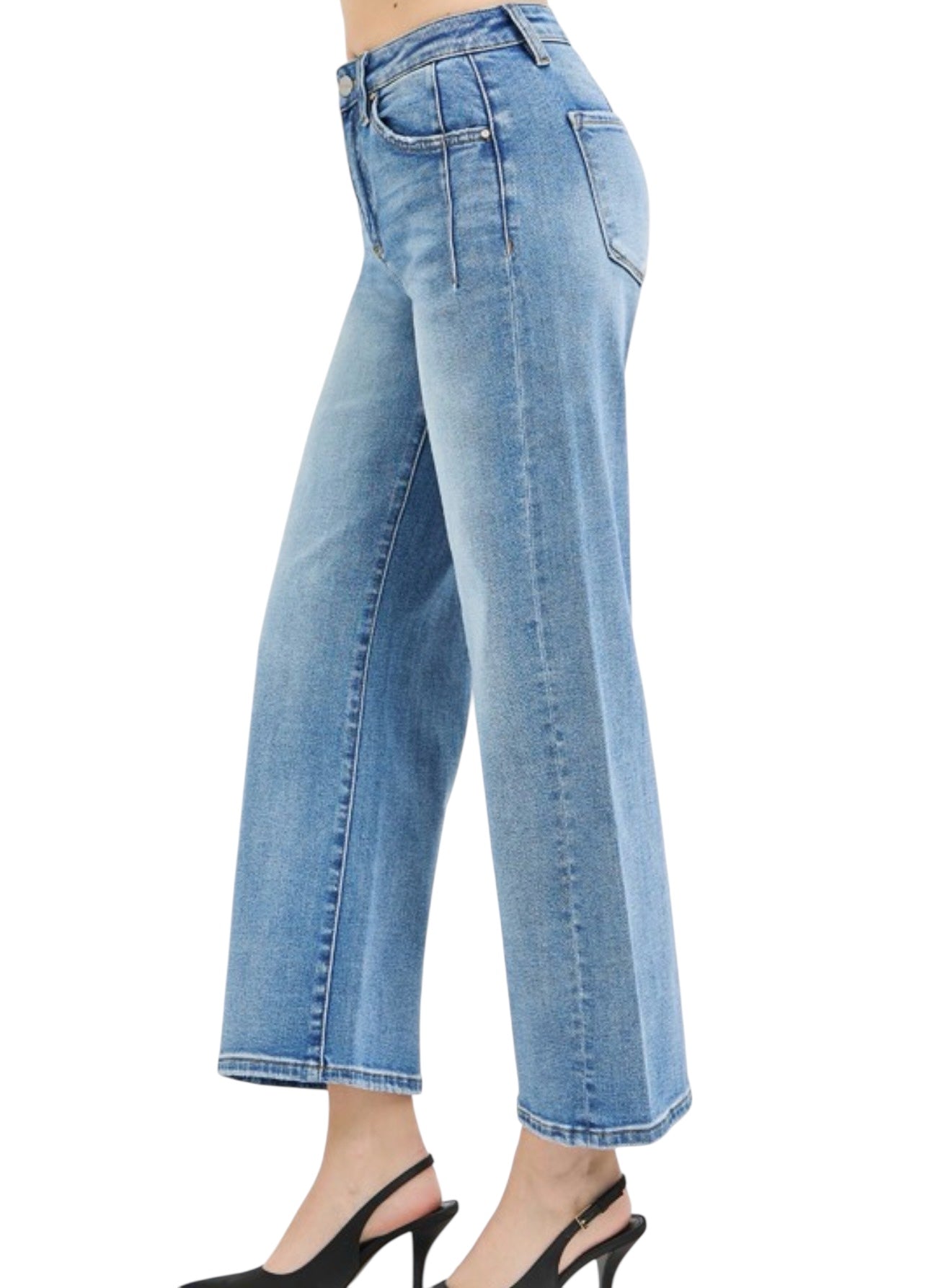 Slouchy Crop Wide Jeans - The Girl on Ivy