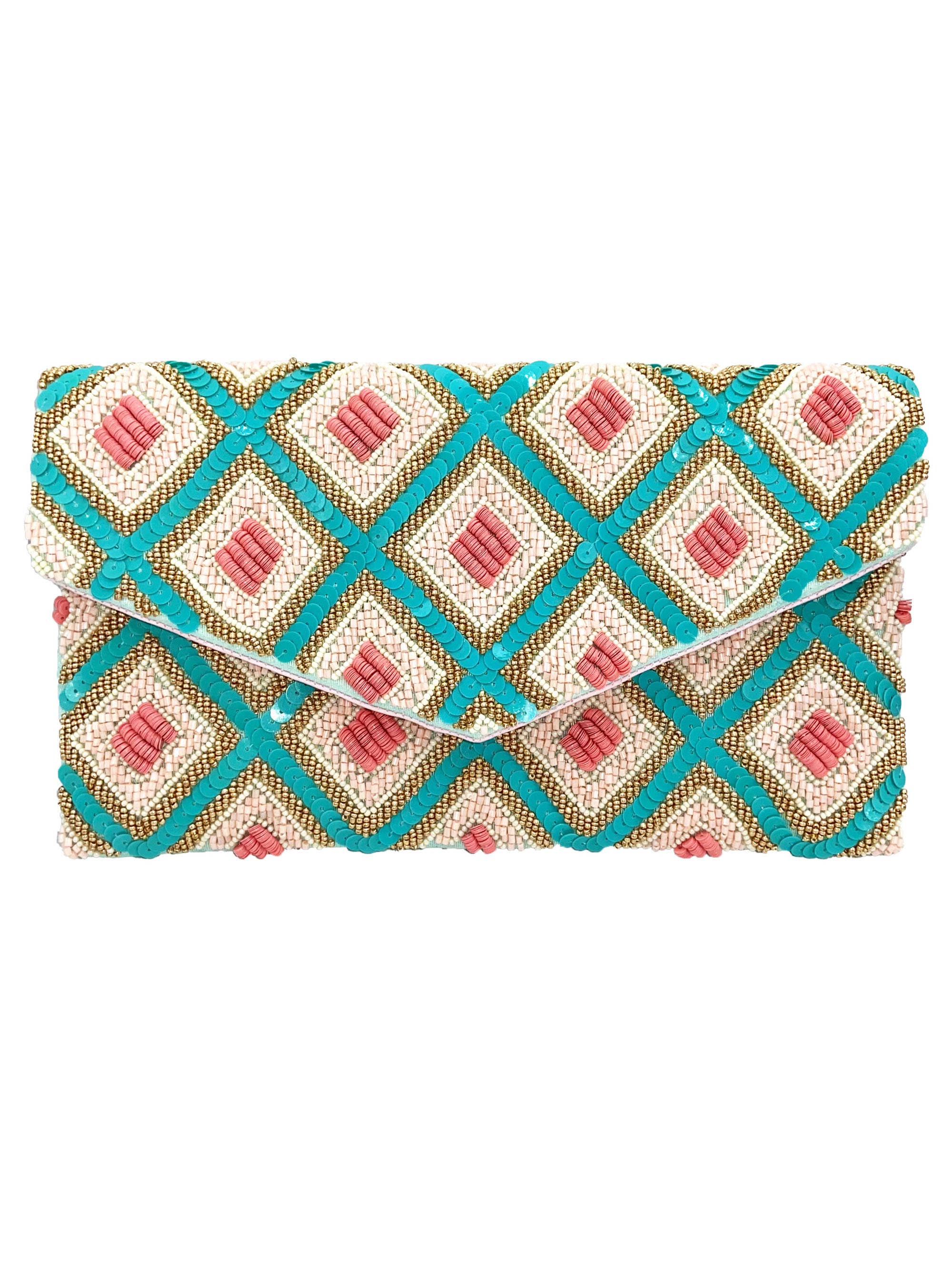 DIAMOND SHAPE Beaded Clutch - The Girl on Ivy