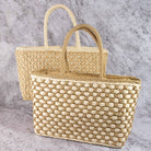 Woven Lattice Straw Tote Bag - The Girl on Ivy