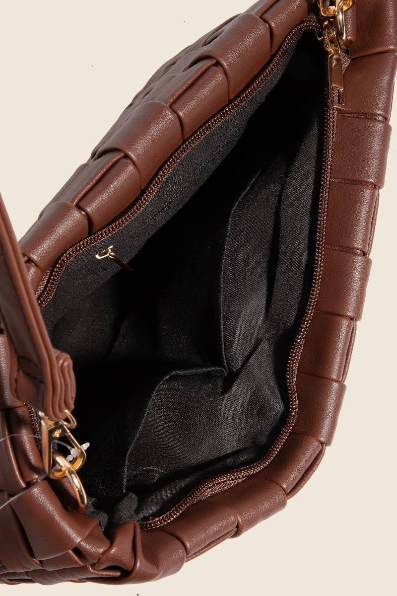 Leather Basket Weave Hand Bag - The Girl on Ivy