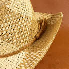 Two Tone Straw Braided Patches Cowboy Hat - The Girl on Ivy