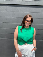 Mia Sleeveless Twist Front Top (2 color options) - The Girl on Ivy