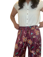 Sophia Floral Smocked Waist Wide Leg Pants - The Girl on Ivy