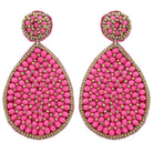Bohemian Beaded & Woven Teardrop Dangle Earrings - The Girl on Ivy