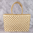 Woven Lattice Straw Tote Bag - The Girl on Ivy