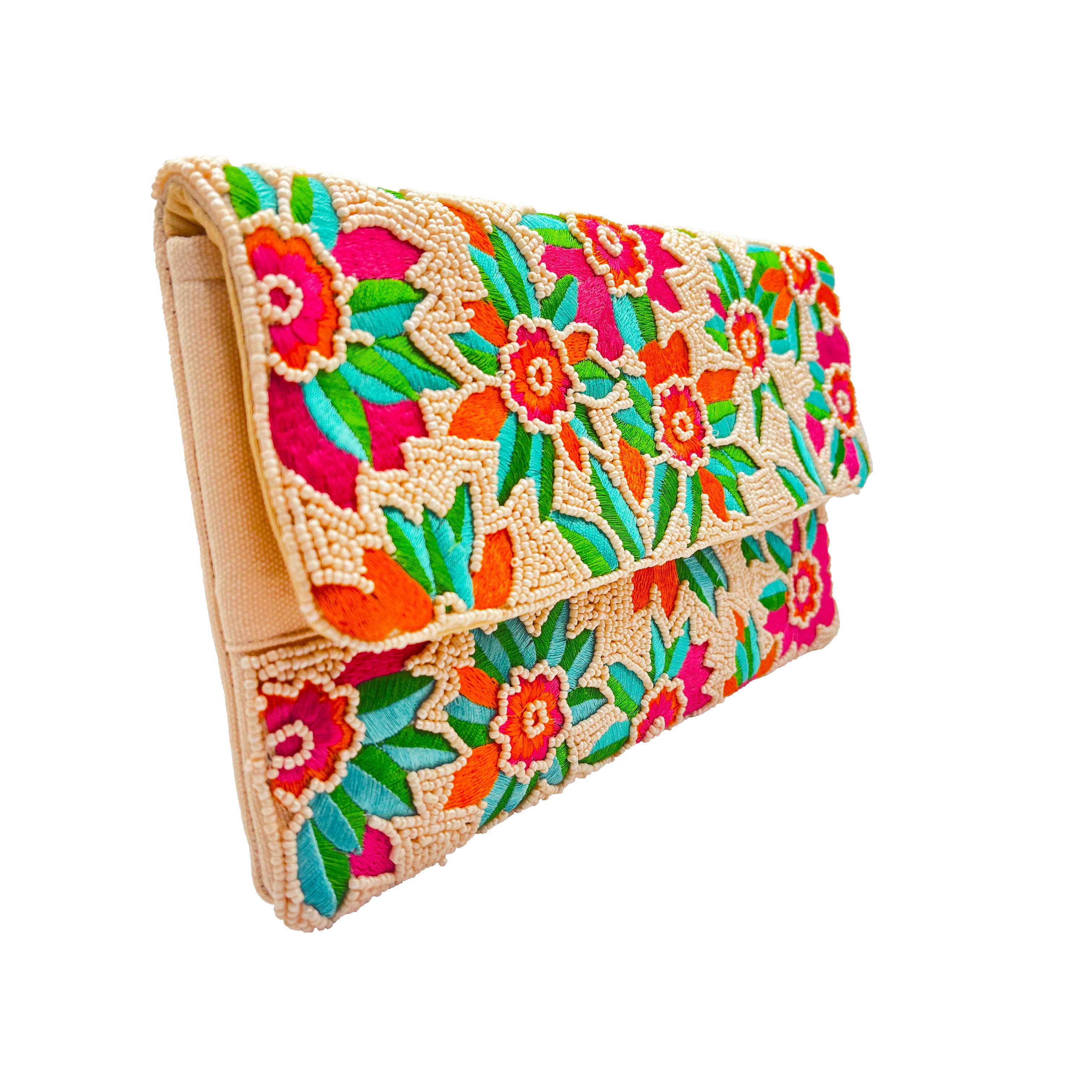Flowers Beaded Clutch - The Girl on Ivy