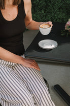 Arlene Black/Cream Striped Pleated Pants - The Girl on Ivy
