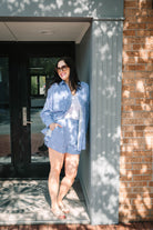 Elise Blue and White Striped Boyfriend Button Down Shirt - The Girl on Ivy