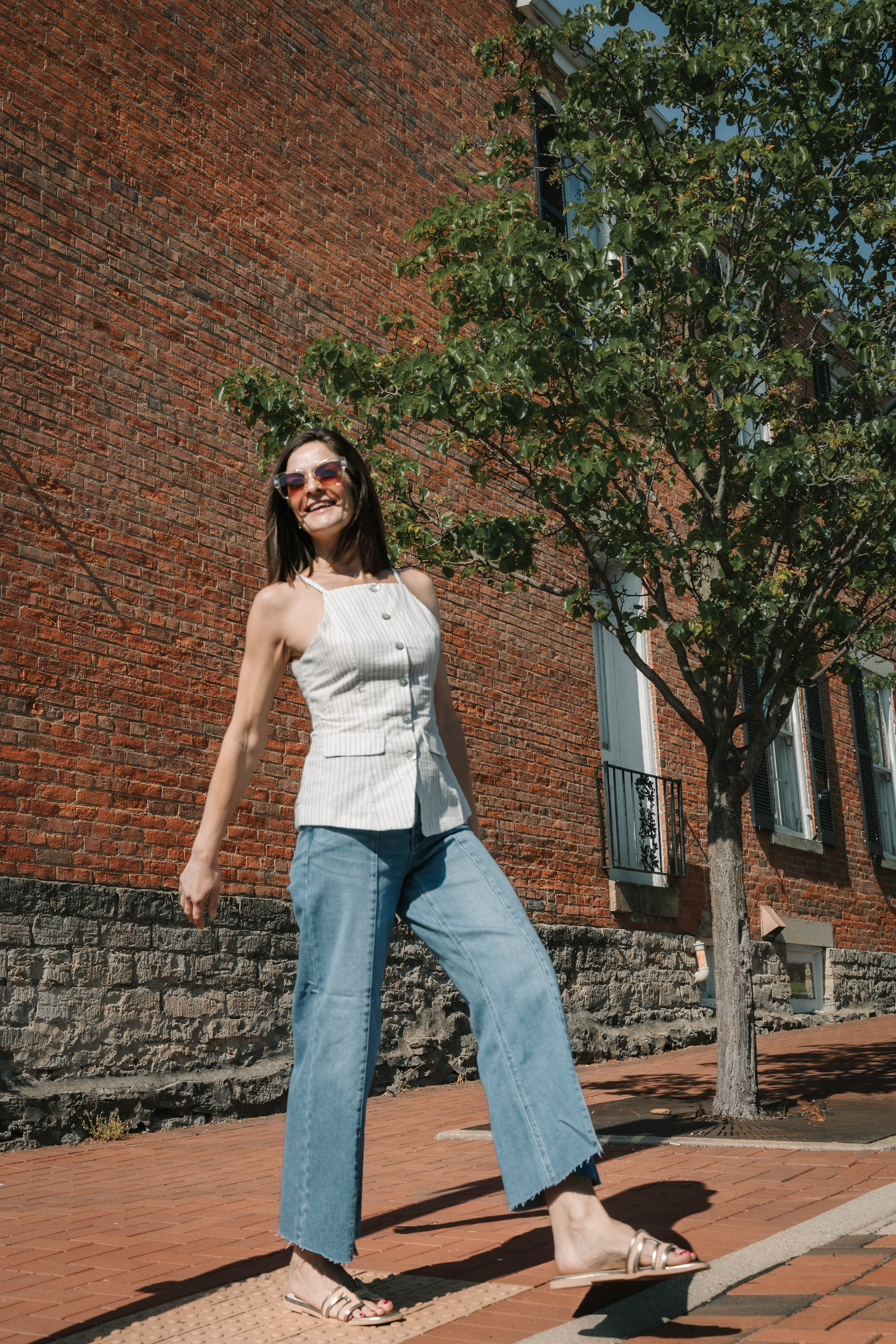Hannah Woven Seersucker Vest Top - The Girl on Ivy