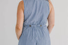 Sandy Striped City Wrap Button Romper - The Girl on Ivy