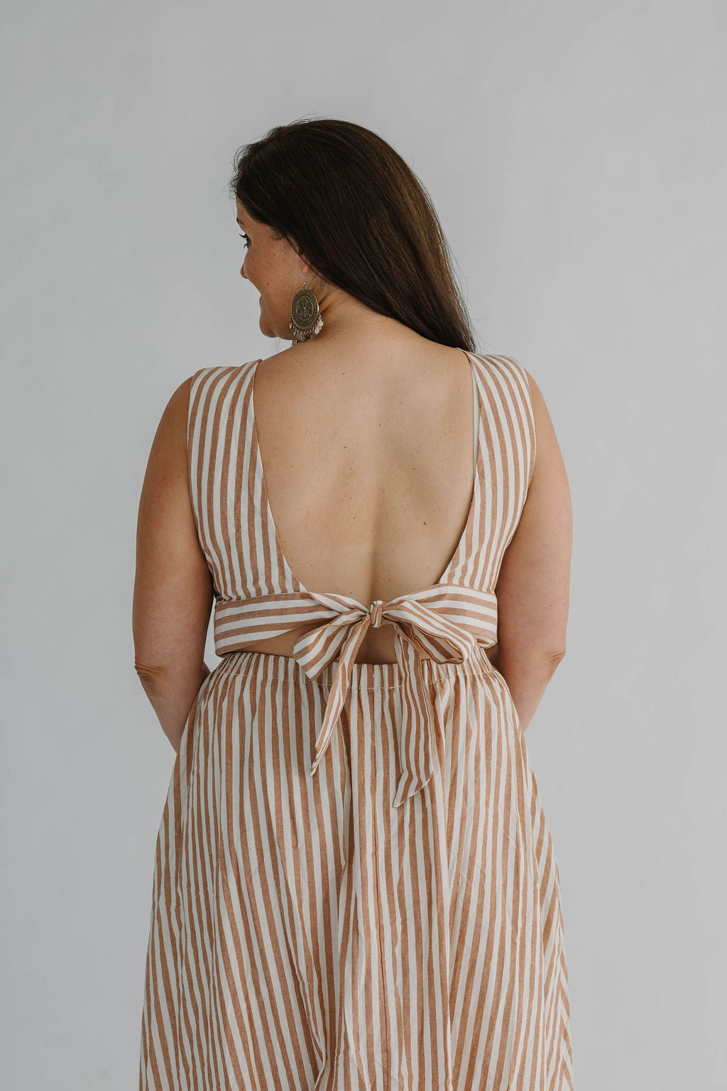Avery Striped Woven Midi Dress - The Girl on Ivy