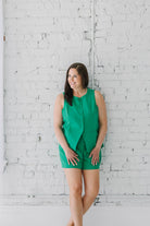green vest with green buttons