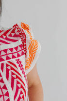 Finley Flutter Sleeve Knit Pattern Top - The Girl on Ivy
