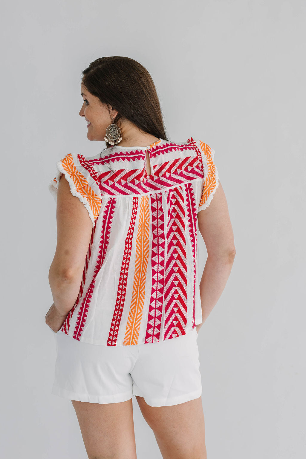 Finley Flutter Sleeve Knit Pattern Top - The Girl on Ivy