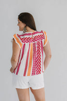 Finley Flutter Sleeve Knit Pattern Top - The Girl on Ivy