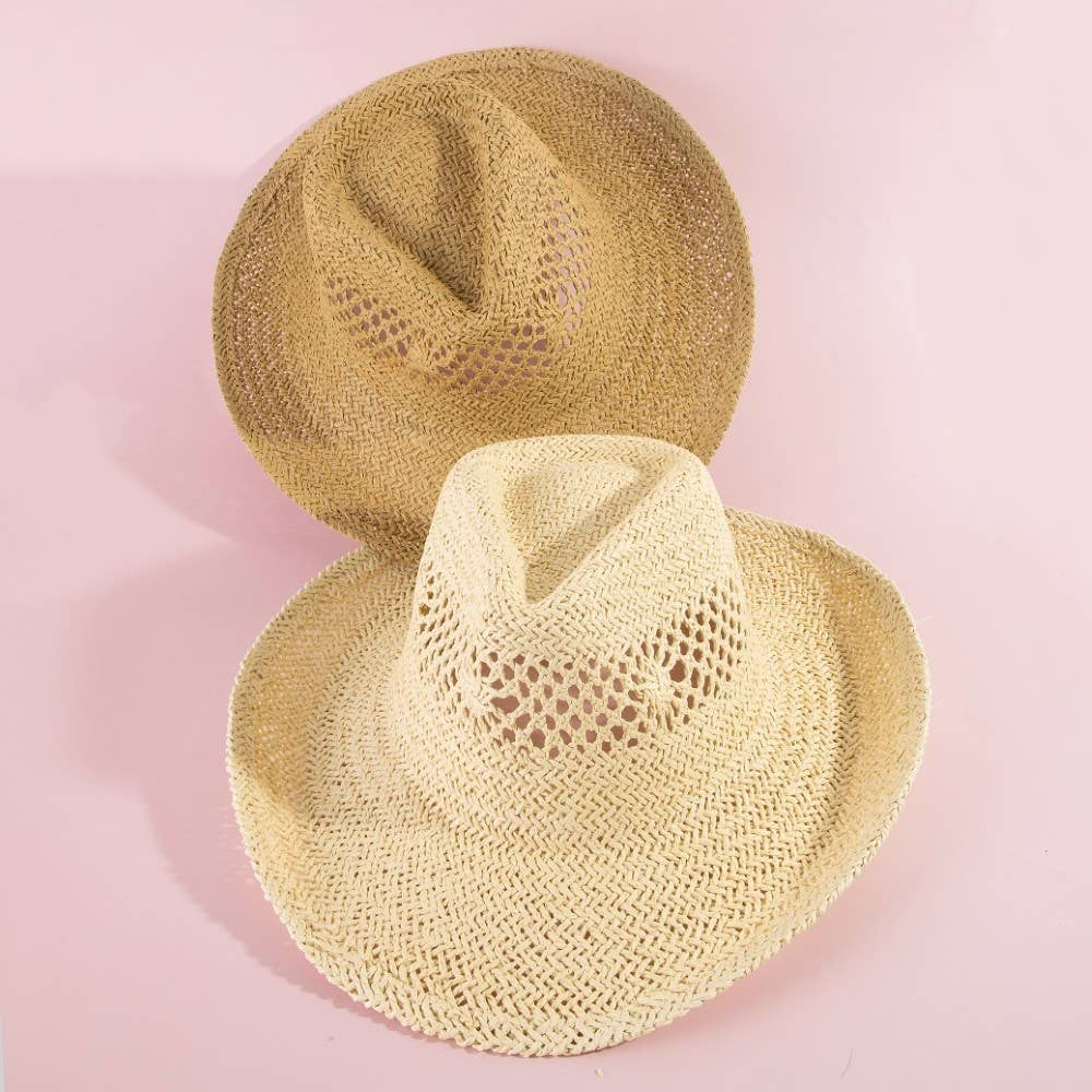 Natural Straw Cowboy Hat - The Girl on Ivy