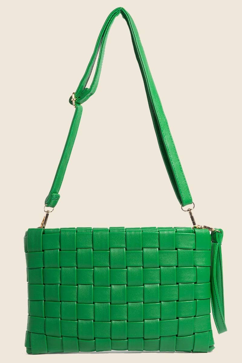 Leather Basket Weave Hand Bag - The Girl on Ivy