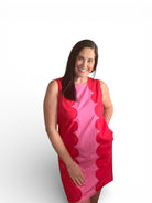 Elliana Red and Pink Color Block Mini Dress - The Girl on Ivy