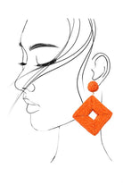 RAFFIA SQUARE DROP EARRINGS | 10E3021030 - The Girl on Ivy