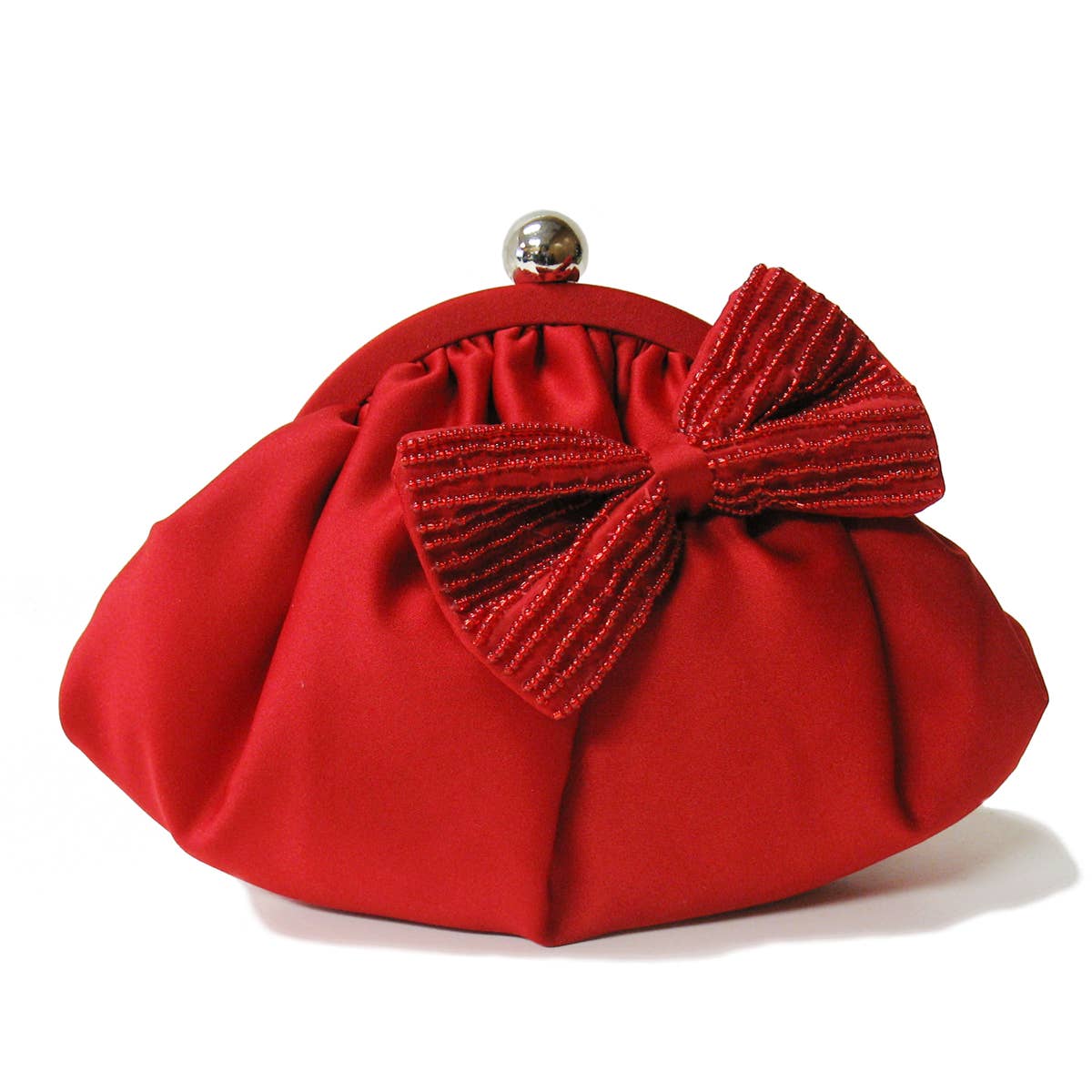 Satin Evening bag with beaded ribbon - The Girl on Ivy