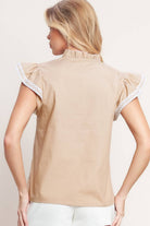 A solid woven top - IT14057 TAUPE - The Girl on Ivy