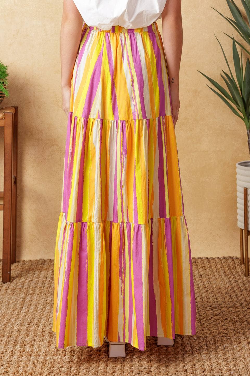 A printed poplin maxi skirt - IK7518 - The Girl on Ivy