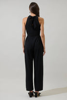 Glow Bow Halter Neck Black Jumpsuit - The Girl on Ivy