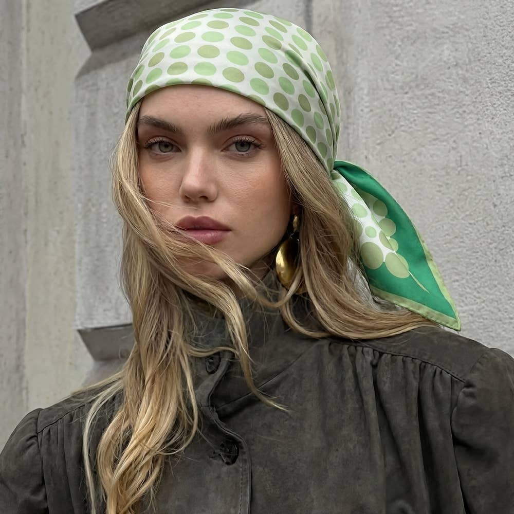 Multi Color Polka Dot Print Square Bandana Scarf - The Girl on Ivy