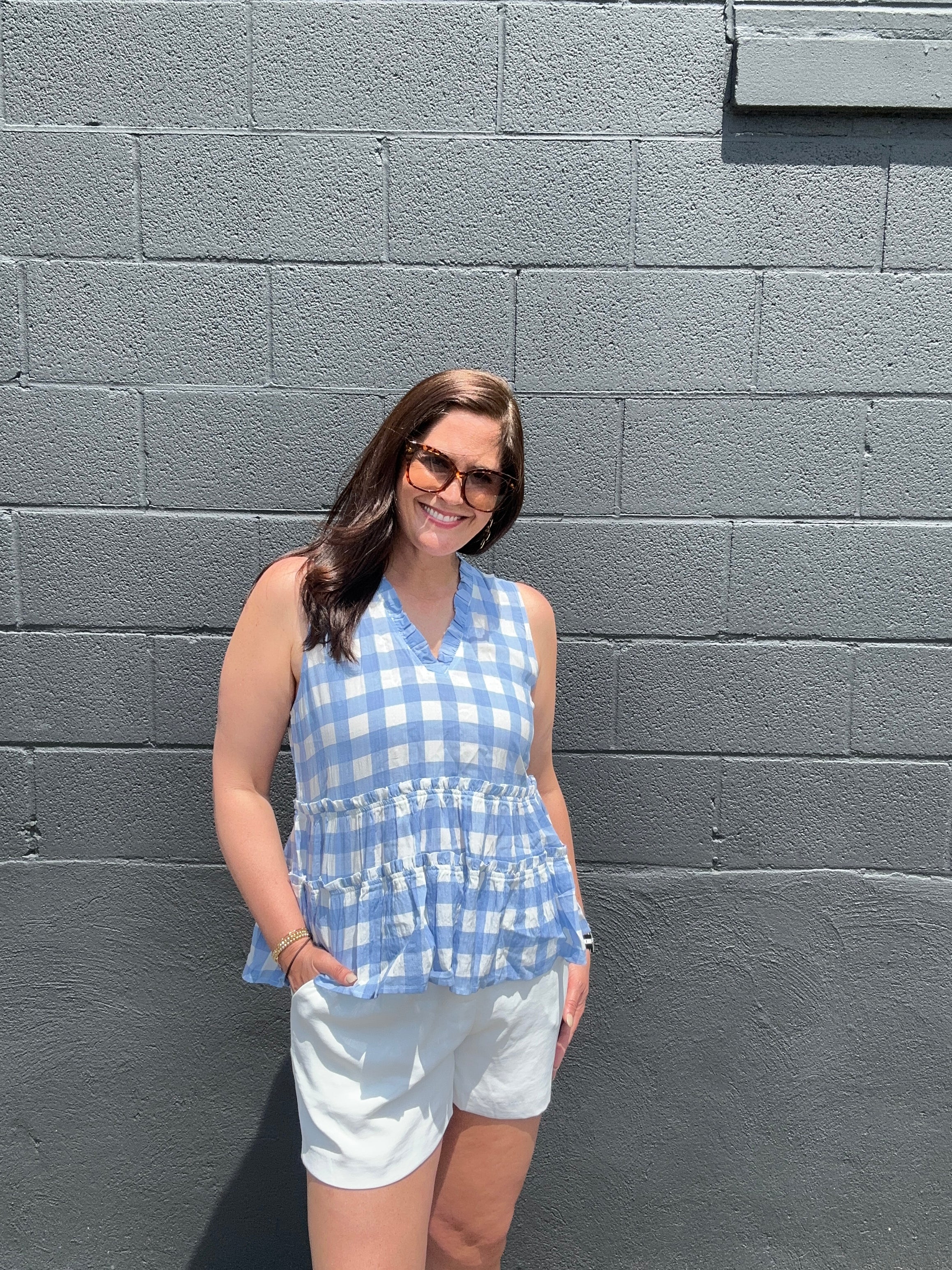 Chelsea Checkered Sleeveless Top - The Girl on Ivy