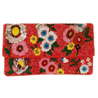 Red Flower Beaded Clutch Bag - The Girl on Ivy