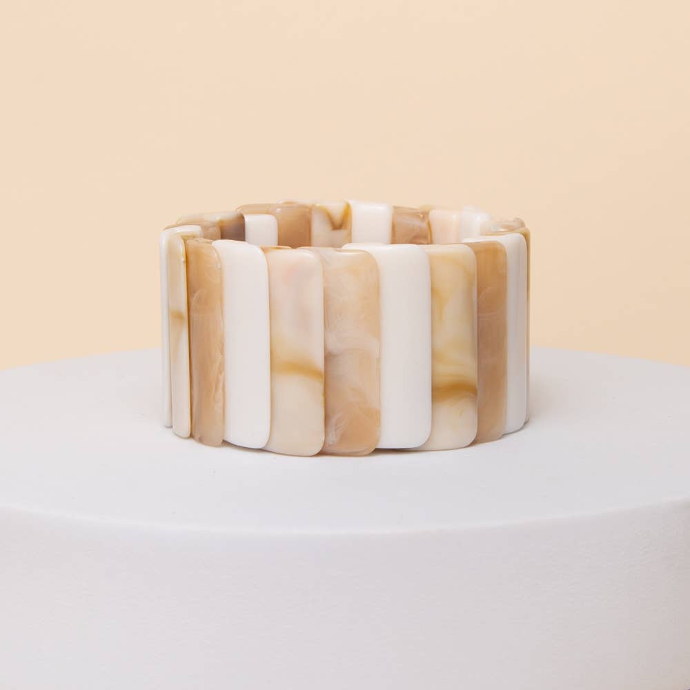 Marbled Resin Segment Stretch Bracelet - The Girl on Ivy