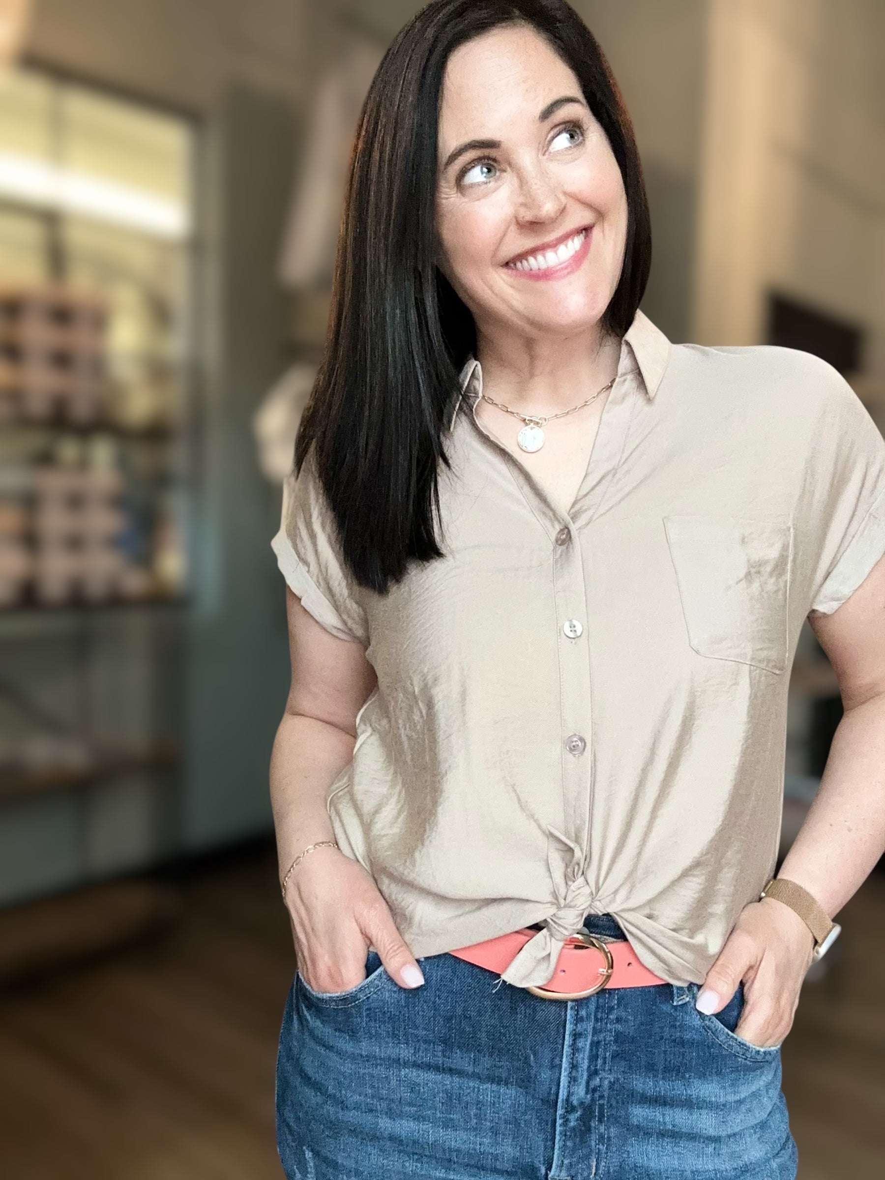 Jessie Short Tab Sleeve Button Down Shirt (3 Color Options) - The Girl on Ivy
