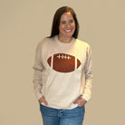 Cream Football Jaquard Sweater - The Girl on Ivy