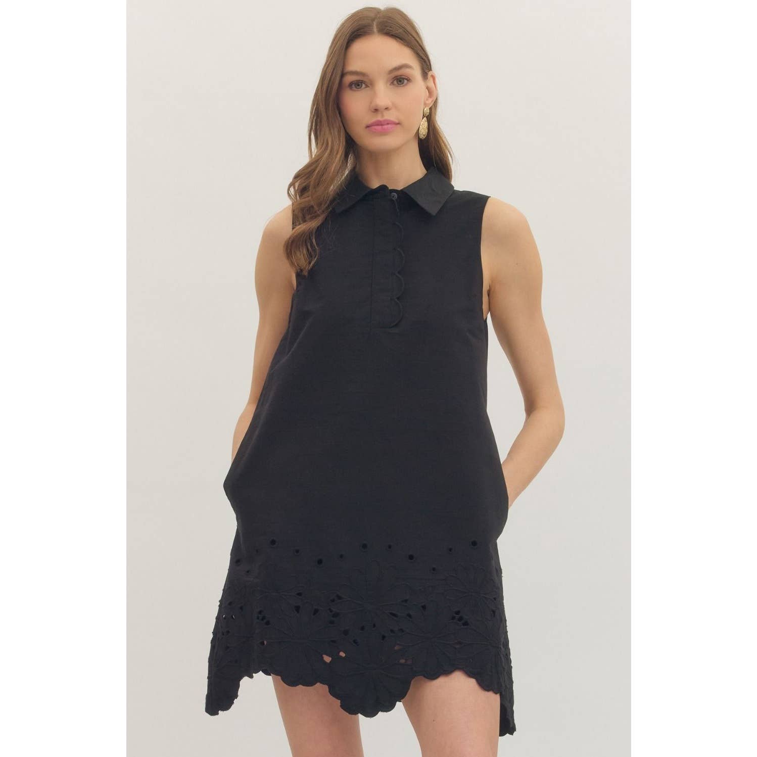 Solid sleeveless mini dress - The Girl on Ivy