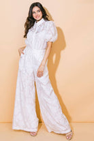 A textured woven pant - IP8474 WHITE - The Girl on Ivy
