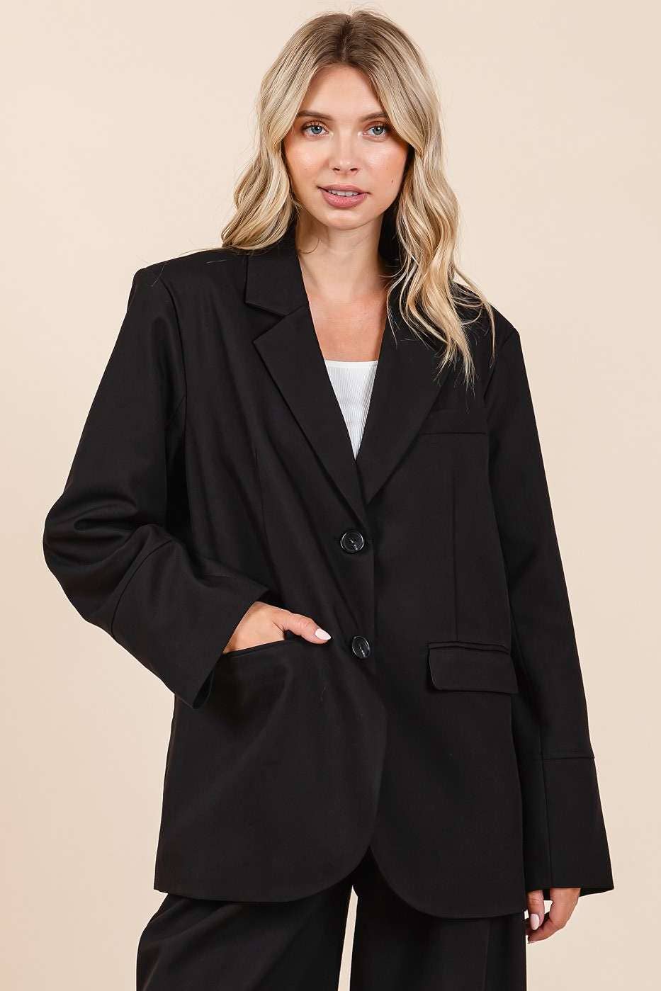 BOYFRIEND FIT BLAZER JACKET - The Girl on Ivy