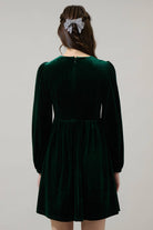 Glow Bow Velvet Mini Dress (available in Emerald and Red) - The Girl on Ivy