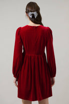 Glow Bow Velvet Mini Dress (available in Emerald and Red) - The Girl on Ivy