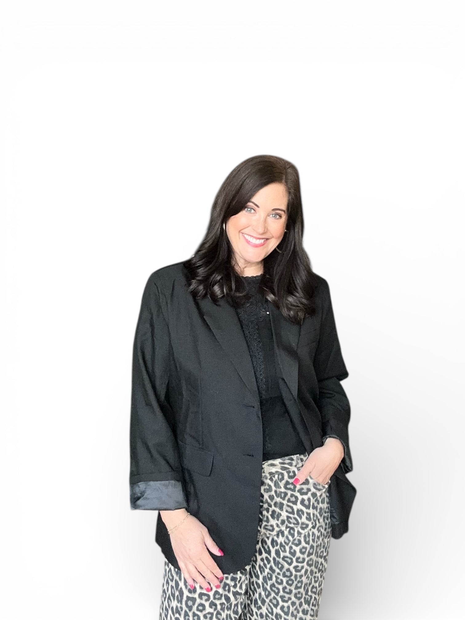 Black oversized boyfriend blazer 