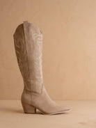 The Samara Cedar Wood | Embroidered Western Tall Boot - The Girl on Ivy