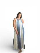 Hillary Halter Neck Maxi Dress W/ Button Adjustable Strap - The Girl on Ivy