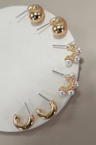 TRIO HUGGIE PEARL GOLD HOOP EARRINGS | 80E5596 - The Girl on Ivy