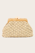 Straw Braided Wooden Frame Clutch Bag - The Girl on Ivy