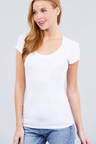 Fitted Basic Scoop Neck Tee - The Girl on Ivy