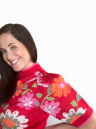 Short Sleeve Floral Detail Knit Top - The Girl on Ivy